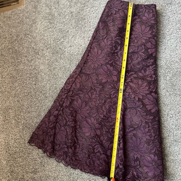Ralph Lauren Black Label Dark Purple Lace Knee Length A Line Skirt Size 6, NWT - Picture 7 of 9